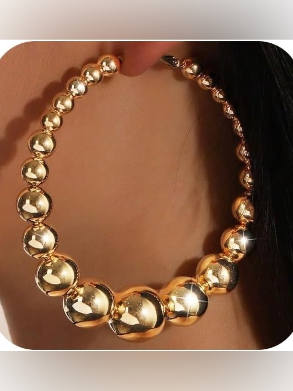 NWT Chunky Large Gold Beaded Huggie
Hoop Earrings